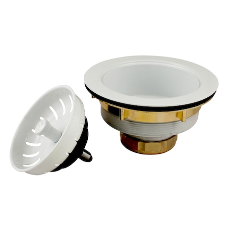 Keeney Mfg Heavy Duty Kitchen Sink Strainer with Power Ball Basket, White K1439WH